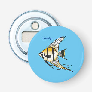 Striped angelfish cartoon illustration bottle opener