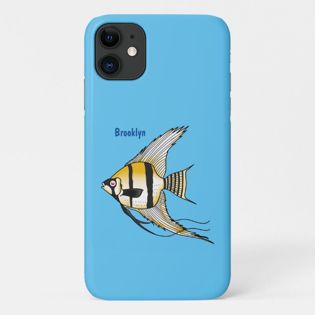 Striped angelfish cartoon illustration Case-Mate iPhone case (Back)