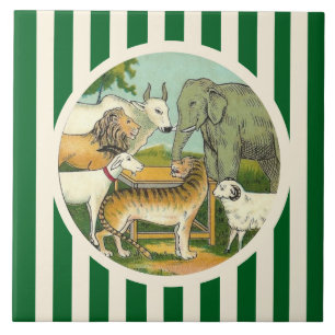 Striped Animal Menagerie Tile
