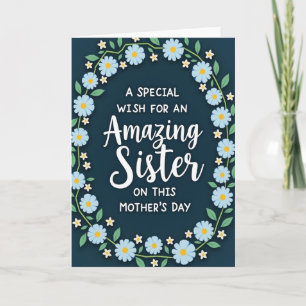 Striped Azure Bloom Thanks Card