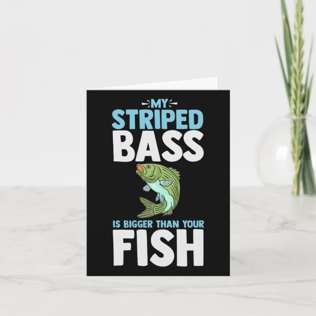 Striped B Fishing Funny Fish Atlantic Rockfish  Card (Front)