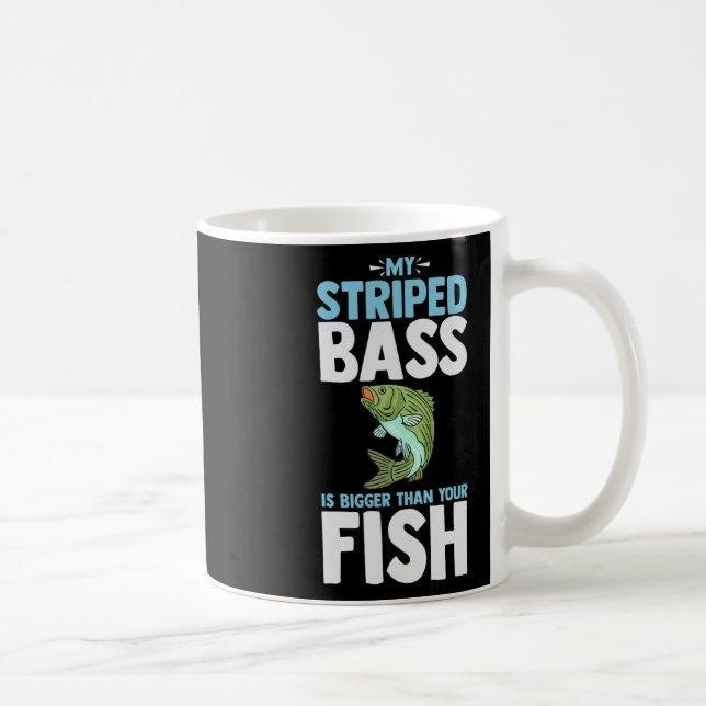 Striped B Fishing Funny Fish Atlantic Rockfish  Coffee Mug (Right)