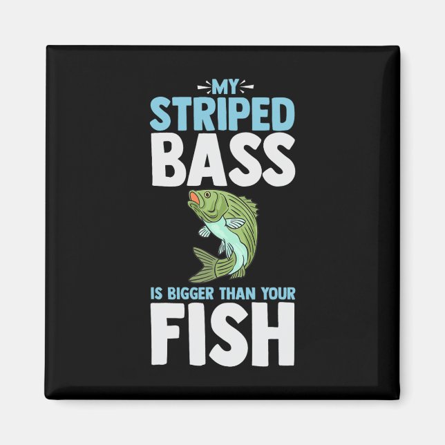 Striped B Fishing Funny Fish Atlantic Rockfish  Magnet (Front)