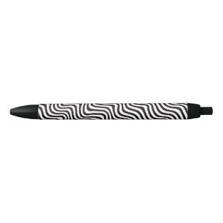 Striped B&W  Black Ink Pen