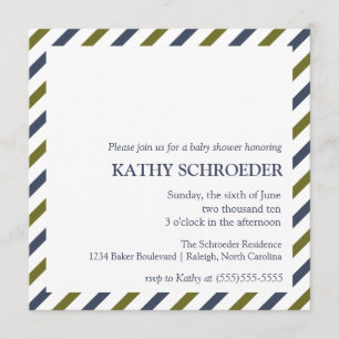 Striped Baby Shower Invitation Template