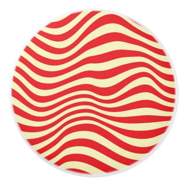 Striped background ceramic knob (Front)