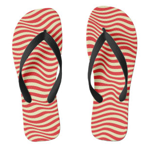 Striped background flip flops