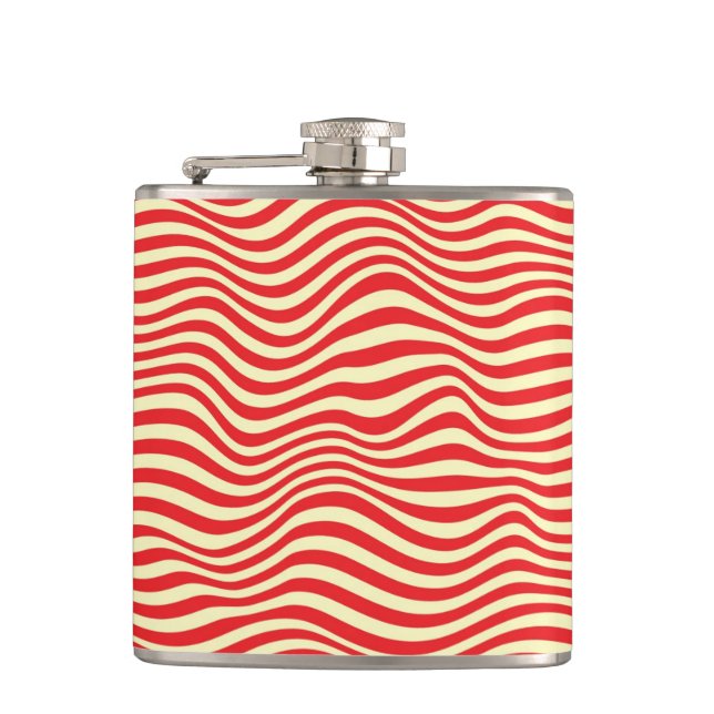 Striped background hip flask (Front)