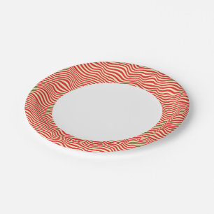 Striped background paper plate