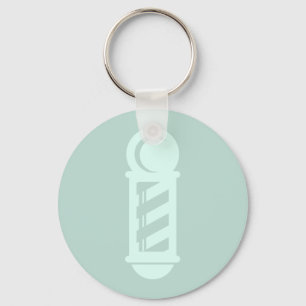 Striped Barbers Pole Barbershop Salon CUSTOM COLOR Key Ring