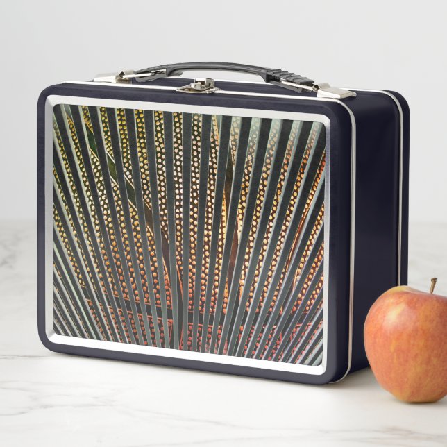 Striped Basketball Design Metal Lunch Box (In Situ)