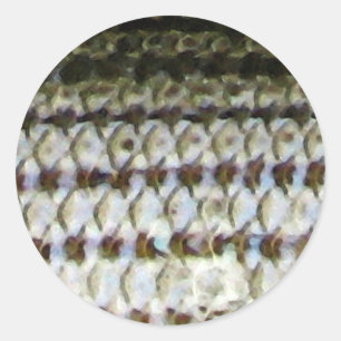 Striped Bass Fish Skin Print Classic Round Sticker