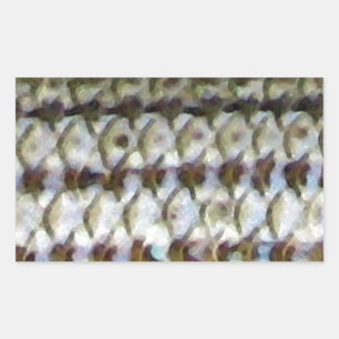 Striped Bass Fish Skin Print Rectangular Sticker