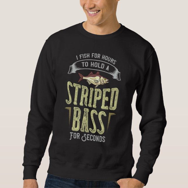 Striped Bass Fishing Gift Rockfish Lures Sweatshirt (Front)