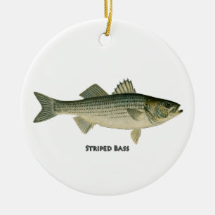 Striped Bass Logo Ceramic Tree Decoration