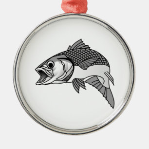 Striped Bass Metal Tree Decoration