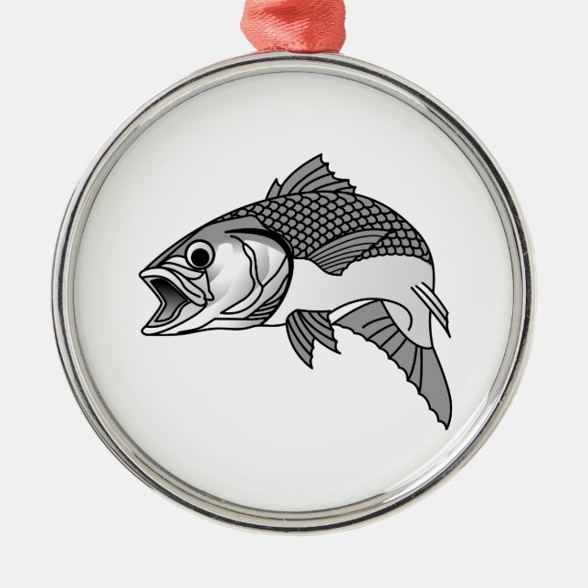 Striped Bass Metal Tree Decoration (Front)