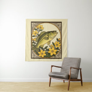 Striped Bass Rockfish And Yellow Jasmine Tapestry