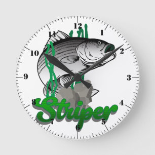 Striped Bass The Fresh Water King Of Fighters Round Clock
