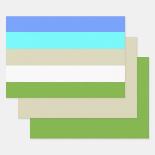 Striped Beach Colours of Sint Maarten Wrapping Pap Paper Sheet (Set)