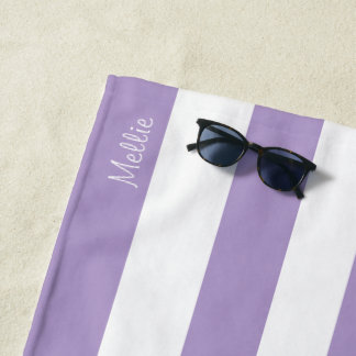 Striped Beach Towel with Monogram Name