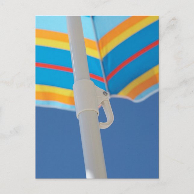 Striped Beach Umbrella Postcard (Front)