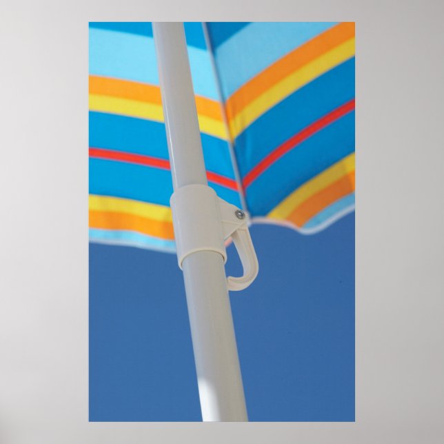 Striped Beach Umbrella Poster (Front)