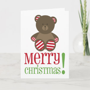 Striped Bear Christmas Card