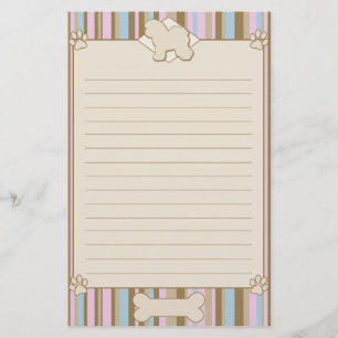 Striped Bichon Frise Stationery