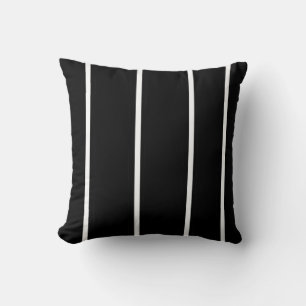 Striped Black and White > Square Throw Pillow