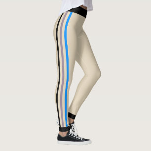 Striped Black Grey Blue (custom.) Leggings