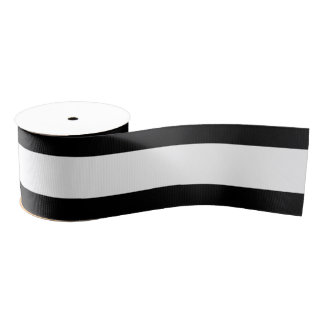 Striped (Black & White) Customisable Grosgrain Ribbon