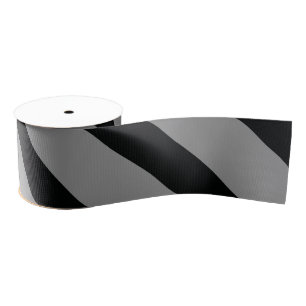 Striped (Black & White   Diagonal) Any Size Custom Grosgrain Ribbon