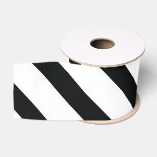 Striped (Black & White   Diagonal) Any Size Custom Grosgrain Ribbon