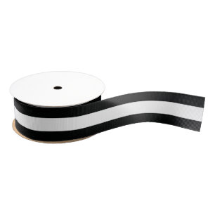Striped (Black & White   Horizontal) Customisable Grosgrain Ribbon