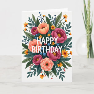 Striped Bloom Bouquet Card