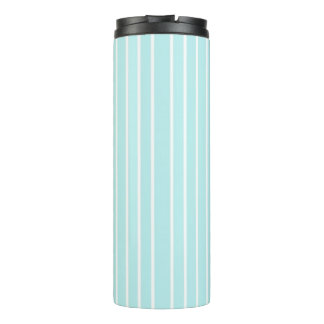Striped Blue and White Thermal Tumbler