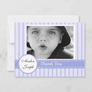 Striped Blue Cross Flat Thank You Card