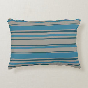 Striped blue gray decorative cushion