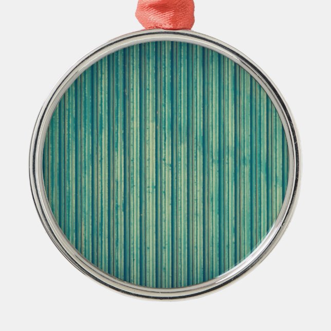 Striped Blue Lines Ceramic Ornament (Front)