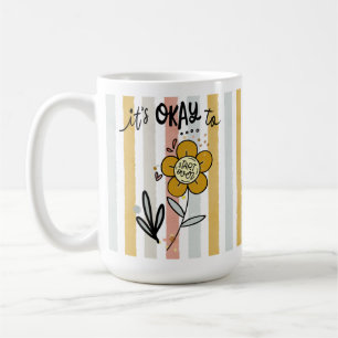 Striped Boho Floral It's Okay To Start Over Coffee Mug