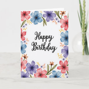 Striped Botanical Art Card