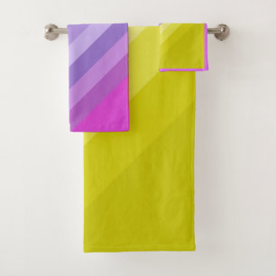 Striped, bright , rainbow bath towel set