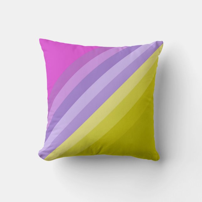 Striped, bright , rainbow cushion (Front)