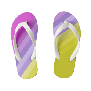 Striped, bright , rainbow kid's flip flops