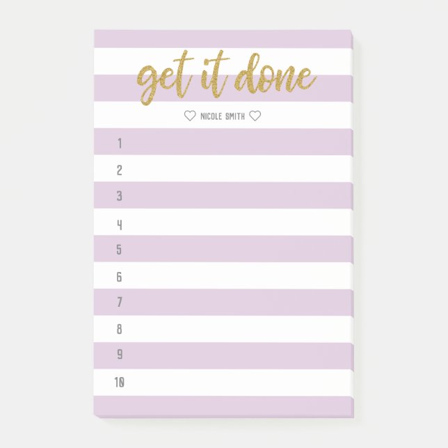 Striped Brush Lettered Get It Done Post-it Notes (Front)