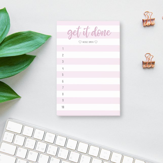 Striped Brush Lettered Get It Done Post-it Notes (Creator Uploaded)