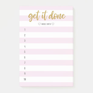 Striped Brush Lettered Get It Done Post-it Notes