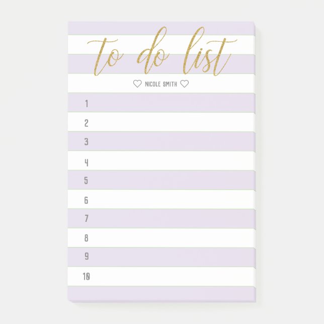 Striped Brush Lettered To Do List Post-it Notes (Front)