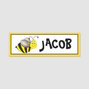 Striped Bumble Bee Bumblebee Honeybee Insect Bug Name Tag